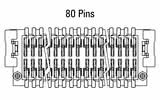 Dimenzije: Zero8 priključak, ravan, 80-pin