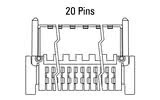 Dimenzije Zero8 kosa 20-pin utikača