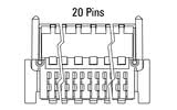 Dimenzije Zero8 kosa 20-pin utikača